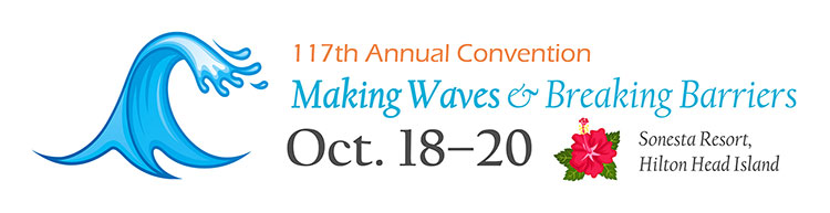 2015 Annual Convention theme logo: Making Waves & Breaking Barriers