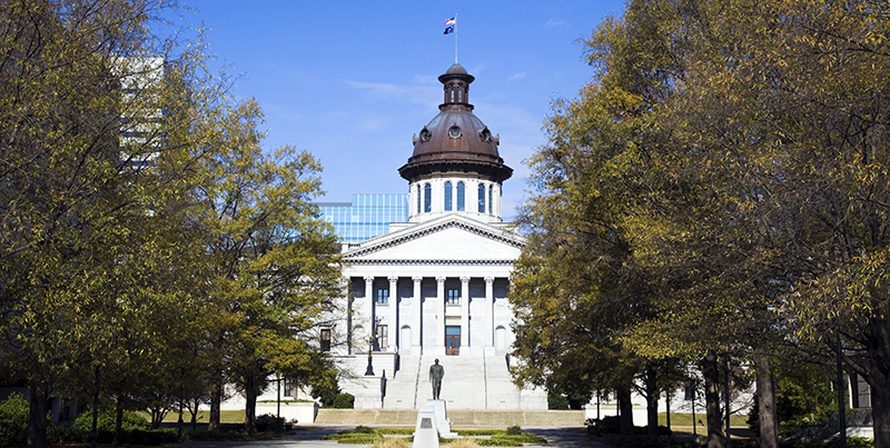 Backside view (Pendleton St) of the South Carolina State House