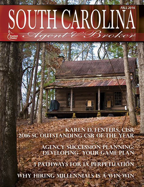 SC Agent & Broker magazine, Fall 2016 edition cover features Carolina Mountain Cabin