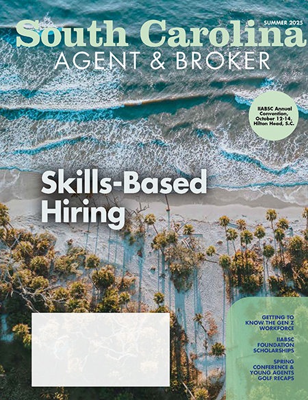 Summer 2025 edition cover features birds eye view of an undeveloped Lowcountry  shoreline, including some vegetation.