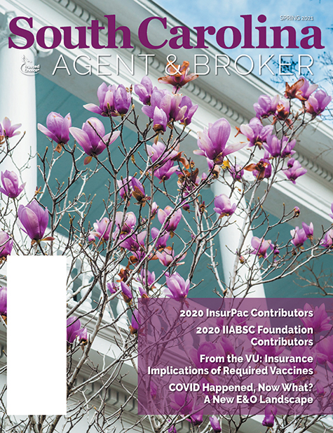 SC Agent & Broker Spring 2021 magazine cover edition features purple magnolias in bloom