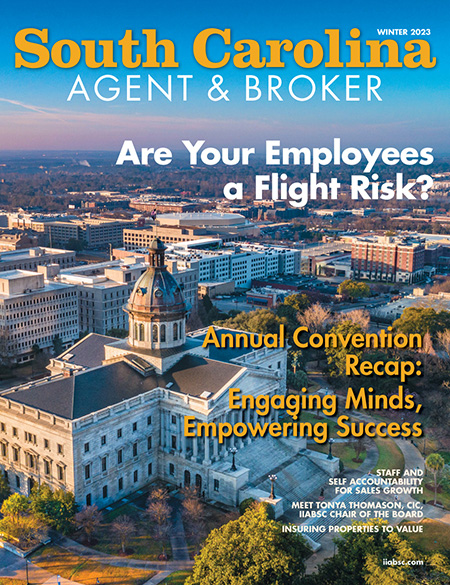 Cover features an aerial view of the South Carolina State House in the morning light.