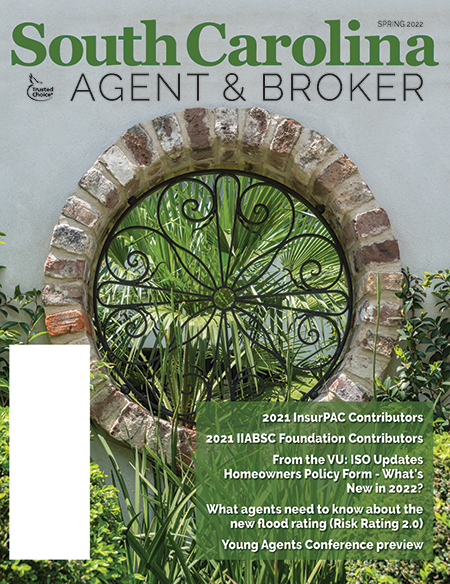 Cover features iron gate and brick window design against greenery on a Charleston home and garden.